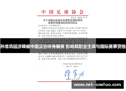 孙准浩因涉赌被中国足协终身禁赛 影响其职业生涯与国际赛事资格